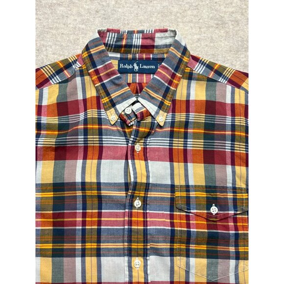 Ralph Lauren Plaid Long Sleeve Button Down Men's Shirt Large Classic  Casual Bus - Picture 2 of 8